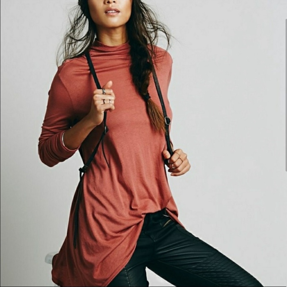 Free People tunic-style mock turtleneck